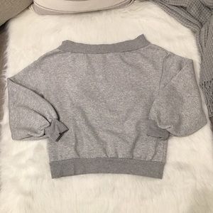 HM Light Gray Wide Neck Casual Pullover Sweater